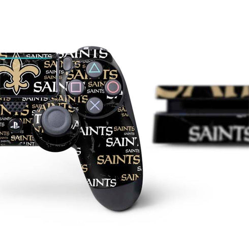 NFL New Orleans Saints Black Blast PS4 Slim Bundle Skin